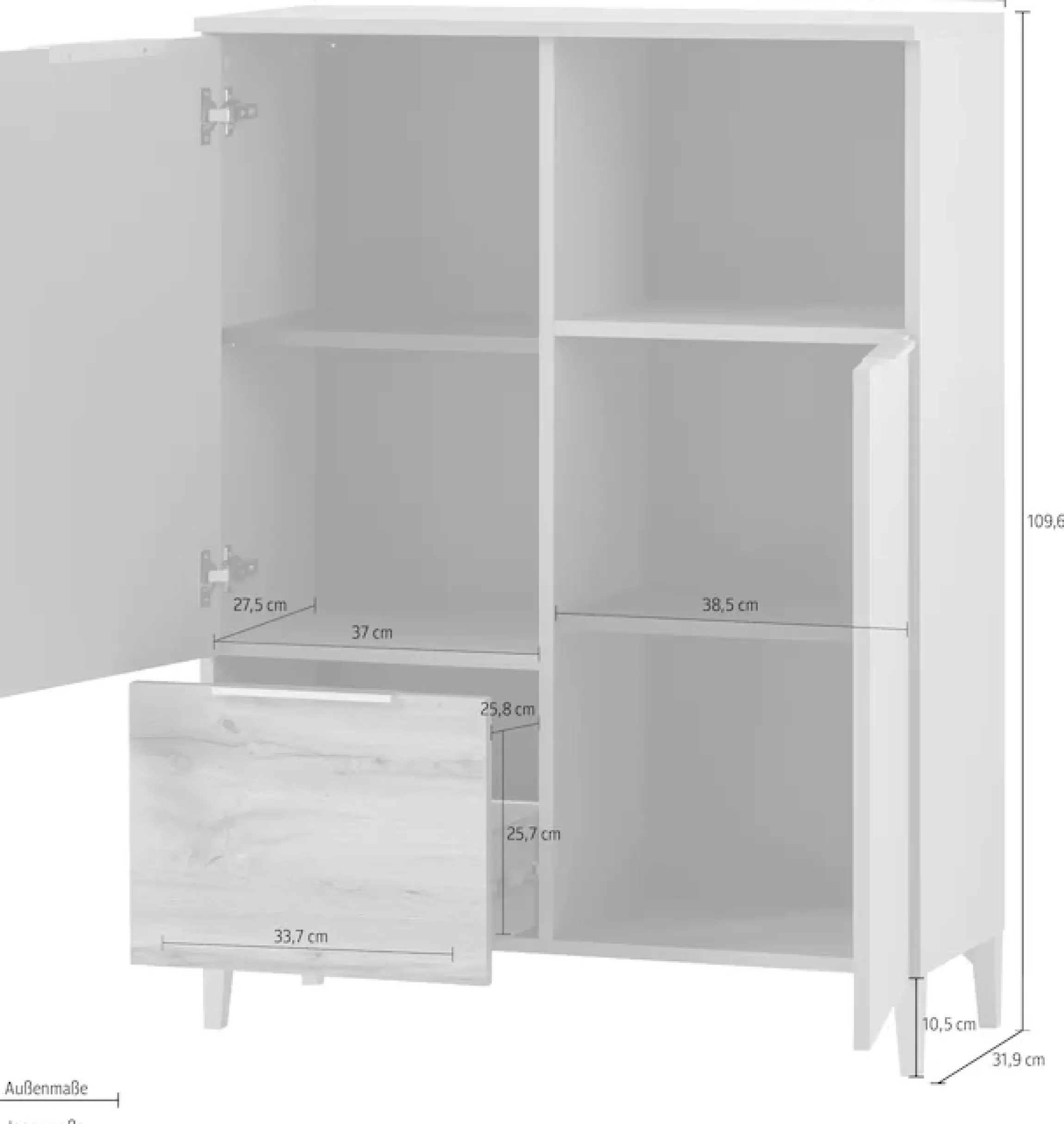 Schildmeyer Midischrank »Smilla, Midischrank, Made in Germany, B: 80,4 cm« Solide Verarbeitung - Dieses Produkt ist in Deutschland gefertigt