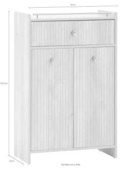 Schildmeyer Midischrank »SONDERBY, 2 Türen & Schublade, Höhe 104,2 cm, MADE IN GERMANY« 1 Stk. tlg. Seilgriffe im maritimen Look, MADE IN GERMANY