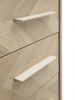 Schildmeyer Rollcontainer »AREZZO, 3 Schubkästen, fühlbare Holzstruktur, MADE IN GERMANY« 1 Stk. tlg. Schubkastenfronten in Fischgräten Dekor, Made in Germany