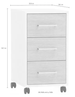 Schildmeyer Rollcontainer »METZ, 3 Schubkästen, fühlbare Holzstruktur, MADE IN GERMANY« 1 Stk. tlg. Canello Dekor mit fühlbarer Holzstruktur, Made in Germany