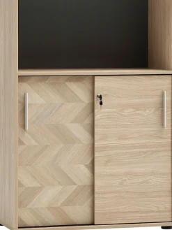Schildmeyer Schiebetürenschrank »AREZZO, Aktenschrank abschließbar, Höe 150 cm, MADE IN GERMANY« 1 Stk. tlg. Linke Tür in Fischgräten Dekor, MADE IN GERMANY