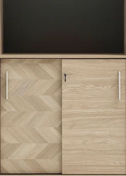 Schildmeyer Schiebetürenschrank »AREZZO, Aktenschrank abschließbar, Höe 150 cm, MADE IN GERMANY« 1 Stk. tlg. Linke Tür in Fischgräten Dekor, MADE IN GERMANY