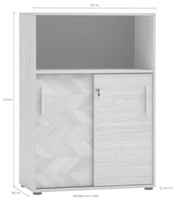Schildmeyer Schiebetürenschrank »AREZZO, Aktenschrank abschließbar, Höe 150 cm, MADE IN GERMANY« 1 Stk. tlg. Linke Tür in Fischgräten Dekor, MADE IN GERMANY
