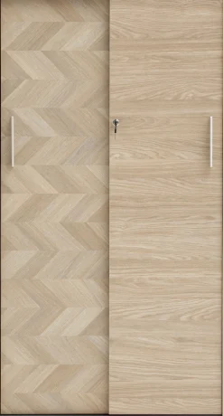 Schildmeyer Schiebetürenschrank »AREZZO, Aktenschrank abschließbar, Höe 150 cm, MADE IN GERMANY« 1 Stk. tlg. Linke Tür in Fischgräten Dekor, MADE IN GERMANY
