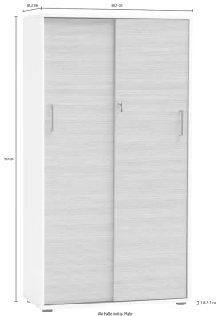 Schildmeyer Schiebetürenschrank »METZ, Aktenschrank abschließbar, Höhe 150 cm, MADE IN GERMANY« 1 Stk. tlg. Fronten in Canello,MADE IN GERMANY