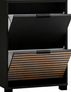 Schildmeyer Schuhschrank »HANK, 2 Klappen, Breite 59,8 cm, akustik-optik, MADE IN GERMANY« 1 Stk. tlg. eine Klappe in Akustikplatten-Optik,MADE IN GERMANY