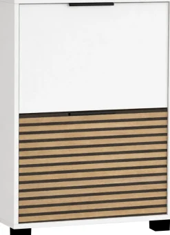 Schildmeyer Schuhschrank »LOFT, 2 Klappen, Breite 59,8 cm, akustik-optik, MADE IN GERMANY« 1 Stk. tlg. eine Klappe in Akustikplatten-Optik,MADE IN GERMANY