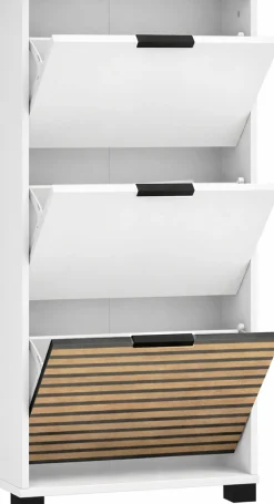 Schildmeyer Schuhschrank »LOFT, 3 Klappen, Breite 59,8 cm, akustik-optik, MADE IN GERMANY« 1 Stk. tlg. eine Klappe in Akustikplatten-Optik,MADE IN GERMANY