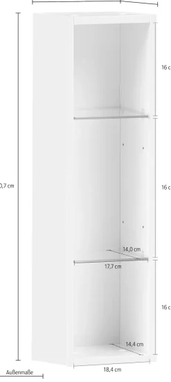 Schildmeyer Wandregal »Basic, Wandregal, Made in Germany, B: 21,6 cm« Solide Verarbeitung - Dieses Produkt ist in Deutschland gefertigt