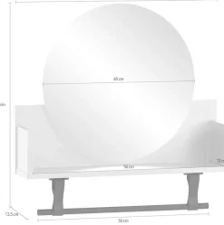 Schildmeyer Wandregal »Lovund, Wandregal mit Spiegelelement, Made in Germany, B: 59 cm« Solide Verarbeitung - Dieses Produkt ist in Deutschland gefertigt