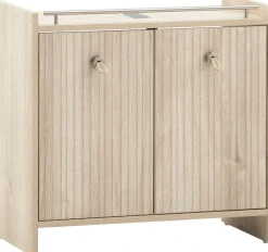 Schildmeyer Waschbeckenunterschrank »SONDERBY, 2 Türen, Breite 65 cm, MADE IN GERMANY« 1 Stk. tlg. Seilgriffe im maritimen Look, MADE IN GERMANY