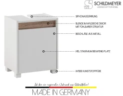 Schildmeyer Waschbeckenunterschrank »Cosmo, Waschbeckenunterschrank, Made in Germany, B: 42 cm« Solide Verarbeitung - Dieses Produkt ist in Deutschland gefertigt