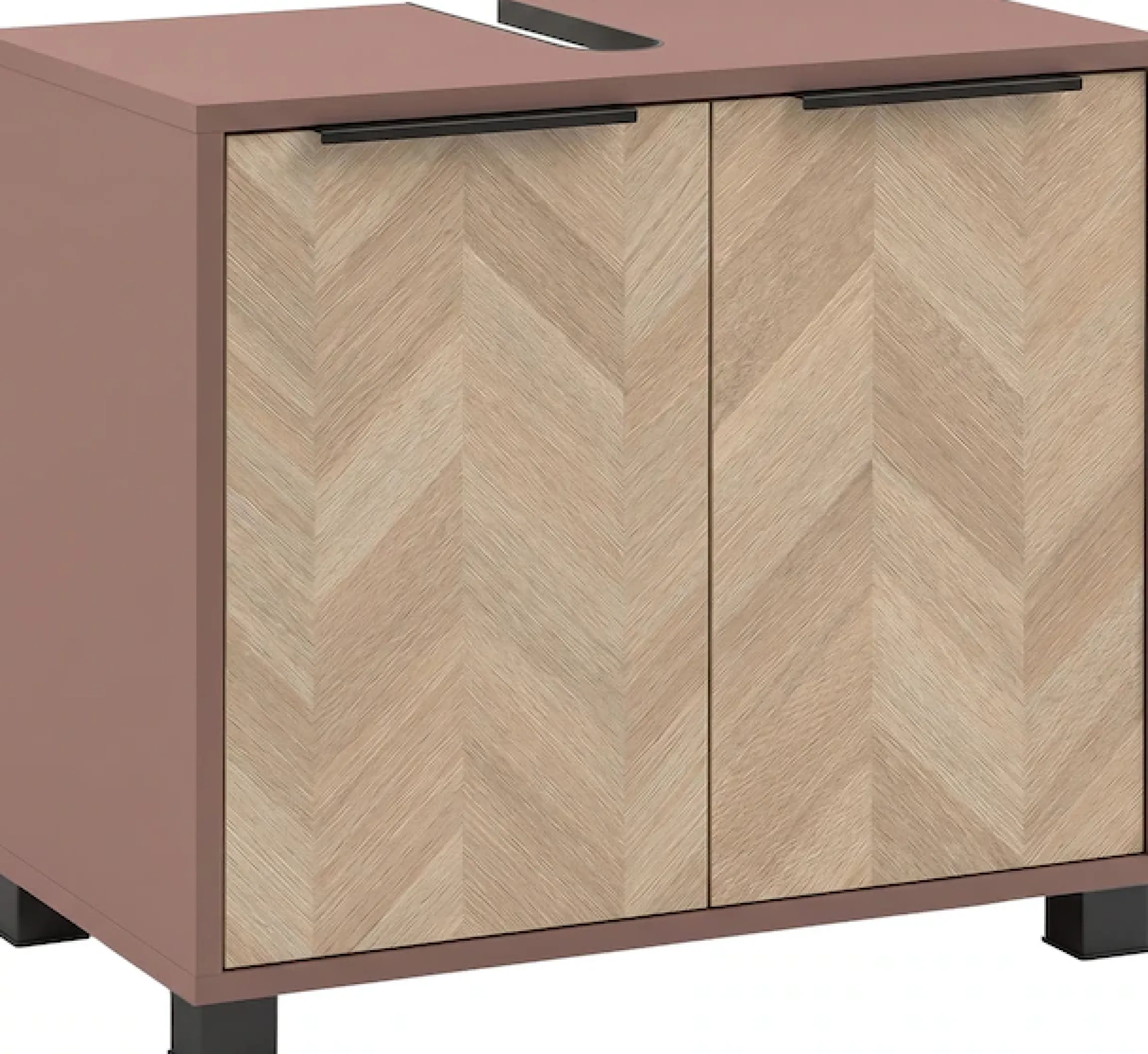 Schildmeyer Waschbeckenunterschrank »PIAZZA, 2 Türen, Breite 65,1 cm, MADE IN GERMANY« 1 Stk. tlg. Türen im Fischgräten-Dekor, MADE IN GERMANY
