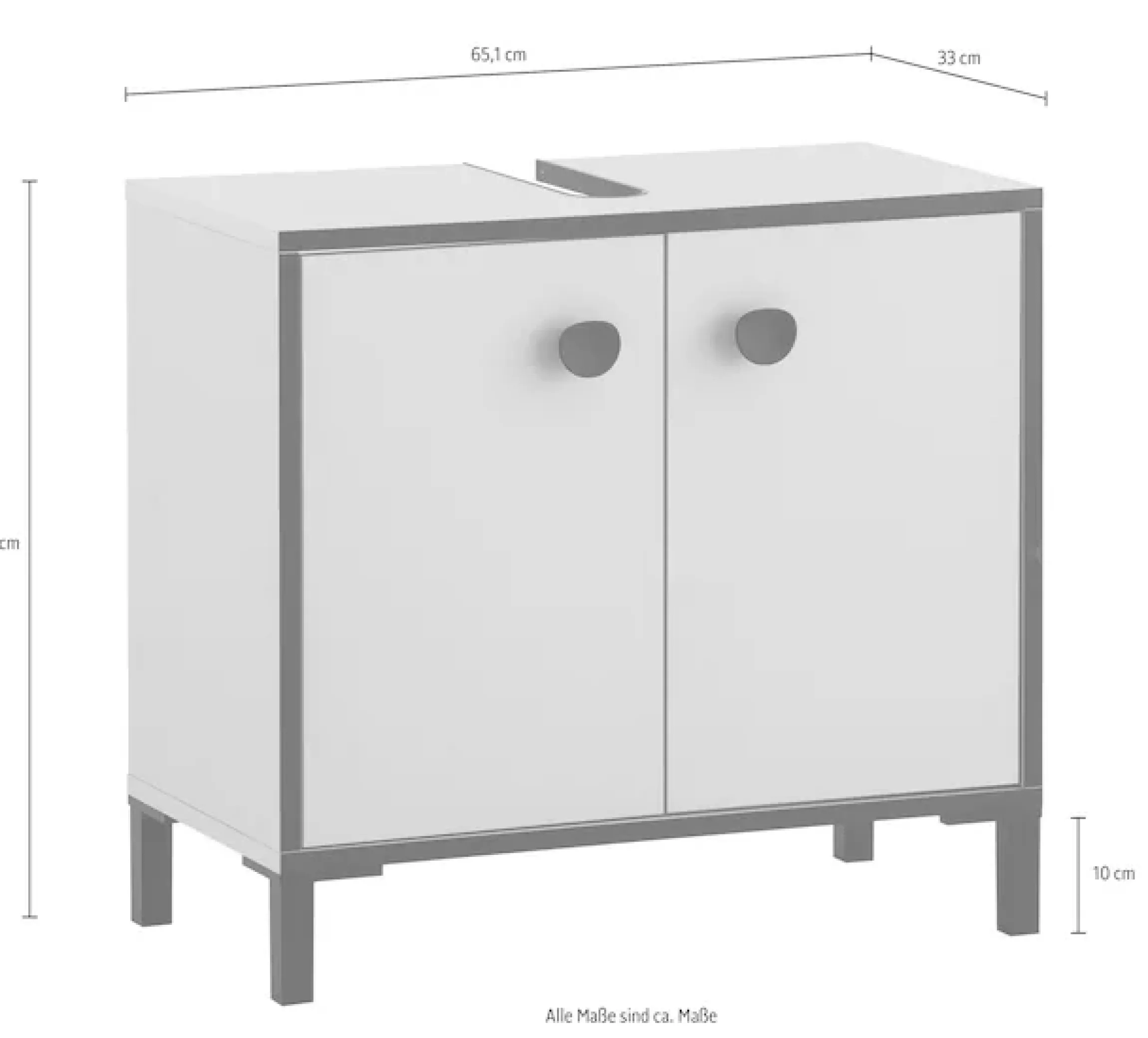 Schildmeyer Waschbeckenunterschrank »Edda, Breite 65,1 cm, abgerundete Griffe mit seidenweicher Haptik« Made in Germany