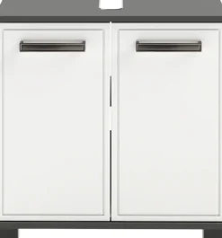 Schildmeyer Waschbeckenunterschrank »ADANA, Breite 59,8 cm, 2 Türen, Siphonausschnitt, MADE IN GERMANY« 1 Stk. tlg. tiefgezogene MDF-Fronten mit umlaufender Rahmenprägung,MADE IN GERMANY