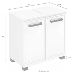 Schildmeyer Waschbeckenunterschrank »ADANA, Breite 59,8 cm, 2 Türen, Siphonausschnitt, MADE IN GERMANY« 1 Stk. tlg. tiefgezogene MDF-Fronten mit umlaufender Rahmenprägung,MADE IN GERMANY