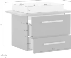 Schildmeyer Waschtisch »Duo, Waschtisch, melaminharzbeschichtet, Made in Germany, B: 80 cm« Solide Verarbeitung - Dieses Produkt ist in Deutschland gefertigt