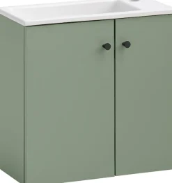 Schildmeyer Waschtisch »EBBA, 2 Türen, hängende Montage, Breite 50 cm, MADE IN GERMANY« 1 Stk. tlg. Waschbecken aus Keramik in weiß glanz, Made in Germany