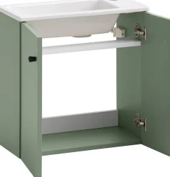 Schildmeyer Waschtisch »EBBA, 2 Türen, hängende Montage, Breite 50 cm, MADE IN GERMANY« 1 Stk. tlg. Waschbecken aus Keramik in weiß glanz, Made in Germany