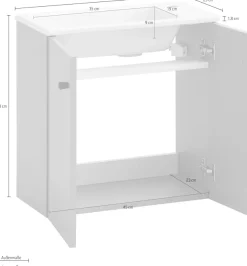 Schildmeyer Waschtisch »EBBA, 2 Türen, hängende Montage, Breite 50 cm, MADE IN GERMANY« 1 Stk. tlg. Waschbecken aus Keramik in weiß glanz, Made in Germany