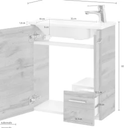 Schildmeyer Waschtisch »Matteo, Waschtisch, Made in Germany, B: 50 cm« Solide Verarbeitung - Dieses Produkt ist in Deutschland gefertigt