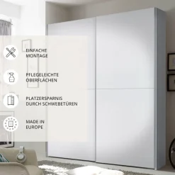 Schlafkontor Schwebetürenschrank »Time Schrank, Kleiderschrank mit Schiebetüren« 4 Türelemente als Schachbrettoptik