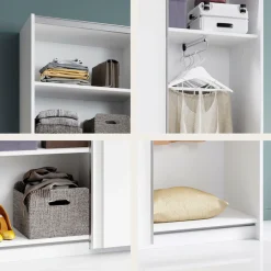 Schlafkontor Schwebetürenschrank »Heimo/Fast Schrank Kleiderschrank Garderobe« geringe Tiefe, ausziehbarer Kleiderstange, Garderobenschrank, 6 Böden
