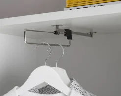 Schlafkontor Schwebetürenschrank »Heimo/Fast Schrank Kleiderschrank Garderobe« geringe Tiefe, ausziehbarer Kleiderstange, Garderobenschrank, 6 Böden