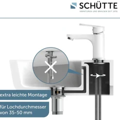 Schütte Waschtischarmatur »ALASKA« inkl. Pop-up-Ablaufventil, geräuscharme Kartusche, leichte Montage