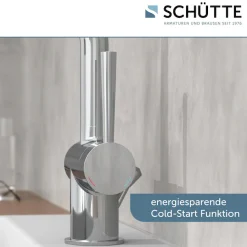 Schütte Waschtischarmatur »CORNWALL« energiesparende Cold-Start-Funkt., 150° schwenkbar, inkl. Pop-up