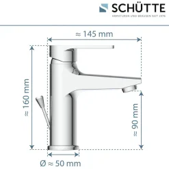 Schütte Waschtischarmatur »DERBY« Wasserhahn Bad, geräuscharm, Marken Mischdüse