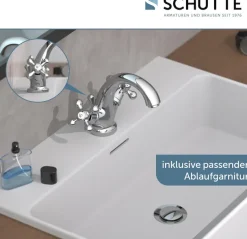 Schütte Waschtischarmatur »Elk« mit Zugstange, mit Ablaufgarnitur, Mischbatterie, Chrom