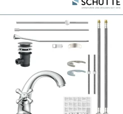 Schütte Waschtischarmatur »Elk« mit Zugstange, mit Ablaufgarnitur, Mischbatterie, Chrom