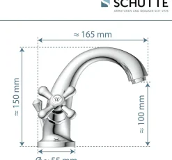 Schütte Waschtischarmatur »Elk« mit Zugstange, mit Ablaufgarnitur, Mischbatterie, Chrom