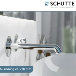 Schütte Waschtischarmatur »LOS ANGELES« Wasserhahn Bad, Wandmontage, Einhebelmischer