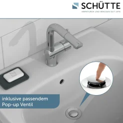 Schütte Waschtischarmatur »LONDON« mit herausziehbarere Brause und Ablaufgarnitur, Pop Up Abflussstopfen