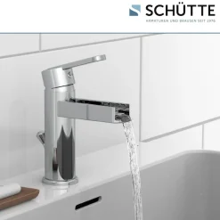 Schütte Waschtischarmatur »Niagara« mit Zugstange, Wasserhahn mit Wasserfall, Mischbatterie Waschbecken