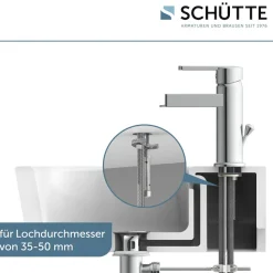 Schütte Waschtischarmatur »Niagara« mit Zugstange, Wasserhahn mit Wasserfall, Mischbatterie Waschbecken