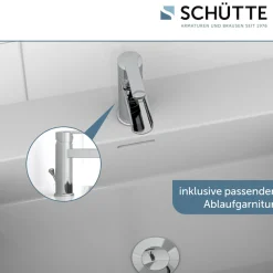 Schütte Waschtischarmatur »Niagara« mit Zugstange, Wasserhahn mit Wasserfall, Mischbatterie Waschbecken