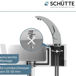 Schütte Waschtischarmatur »PANAMA« Wasserhahn, Mischbatterie Waschbecken, Waschbecken Armaturen in Chrom