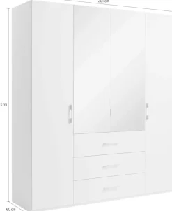 set one by Musterring Drehtürenschrank »Henderson« mit Spiegel und 3 Schubladen, inkl. Fachböden und Kleiderstangen