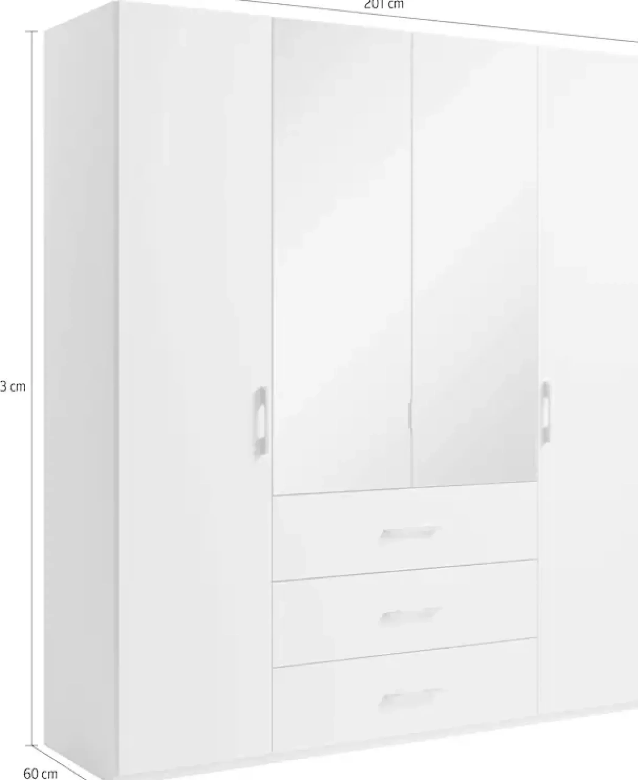 set one by Musterring Drehtürenschrank »Henderson« mit Spiegel und 3 Schubladen, inkl. Fachböden und Kleiderstangen