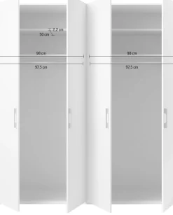 set one by Musterring Drehtürenschrank »Henderson« in 2 Breiten, inkl. Fachböden und Kleiderstangen