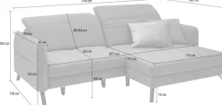 set one by Musterring Ecksofa »SO 4400 V« wahlweise mit motorischer Bettfunktion & Kopfverstellung, Fuß schwarz