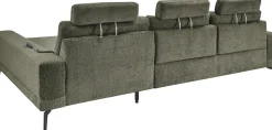set one by Musterring Ecksofa »SO 3600, inkl motor. Sitztiefenverstellung, Kopfstützen, Nierenkissen« Sitzhöhe 42 cm, Kaltschaum, Breite 293 x Tiefe 180 cm, Kama olive