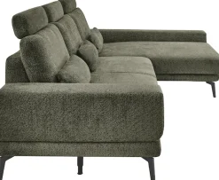 set one by Musterring Ecksofa »SO 3600, inkl motor. Sitztiefenverstellung, Kopfstützen, Nierenkissen« Sitzhöhe 42 cm, Kaltschaum, Breite 293 x Tiefe 180 cm, Kama olive