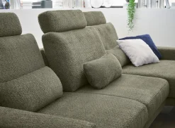 set one by Musterring Ecksofa »SO 3600, inkl motor. Sitztiefenverstellung, Kopfstützen, Nierenkissen« Sitzhöhe 42 cm, Kaltschaum, Breite 293 x Tiefe 180 cm, Kama olive