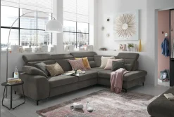 set one by Musterring Ecksofa »SO 3400 Sitzhöhe 47cm oder 49cm, Sitztiefe verstellbar, B/T 317/220 cm« Kaltschaumpolsterung, Flachgewebe, whlw. mit Funktionen, Sitzhöhe 47