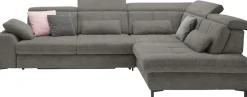 set one by Musterring Ecksofa »SO 3400 Sitzhöhe 47cm oder 49cm, Sitztiefe verstellbar, B/T 317/220 cm« Kaltschaumpolsterung, Flachgewebe, whlw. mit Funktionen, Sitzhöhe 47