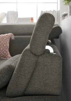 set one by Musterring Ecksofa »SO 3400 Sitzhöhe 47cm oder 49cm, Sitztiefe verstellbar, B/T 317/220 cm« Kaltschaumpolsterung, Flachgewebe, whlw. mit Funktionen, Sitzhöhe 47